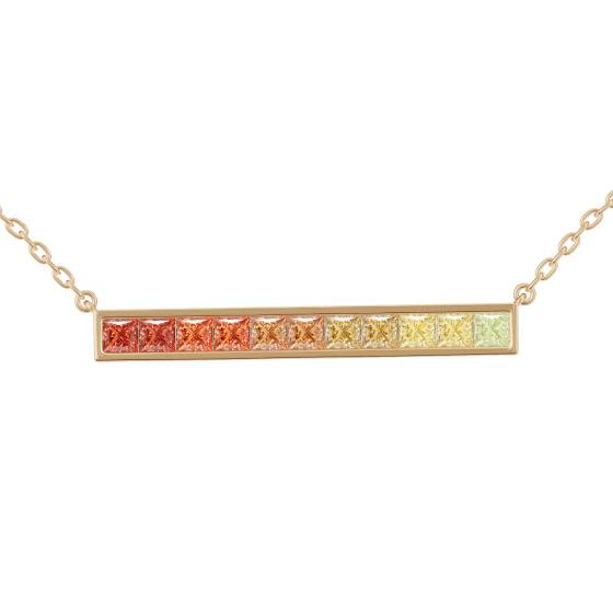 Anhänger mit einem gelben Edelstein im Prinzessschliff (2,26 ct) und Horizon-Design