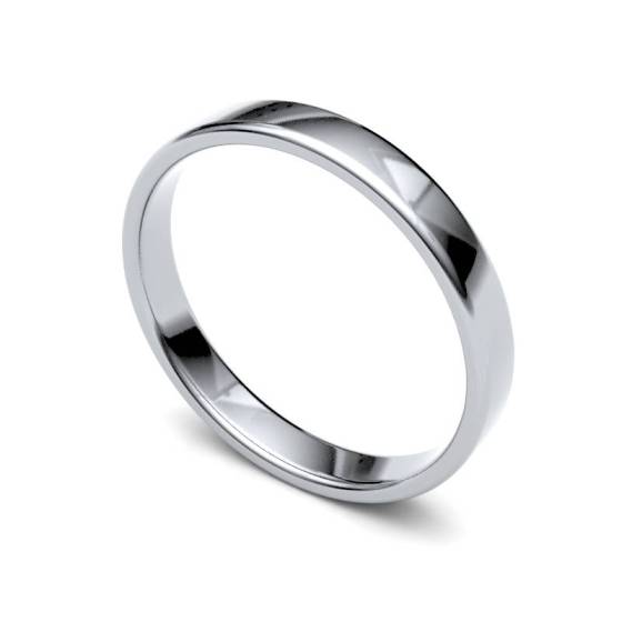 2.5mm Ladies Light Soft Court Ring in Platinum