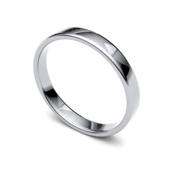 2.5mm Ladies Light Soft Court Ring in Platinum