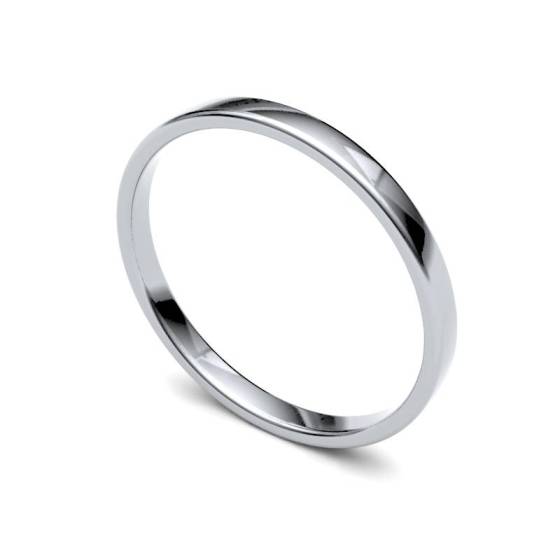 3mm Soft Court Plain Wedding Ring in Platinum
