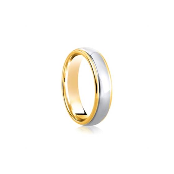 5mm Two Tone Wedding Ring in 18k Yellow/White Gold
