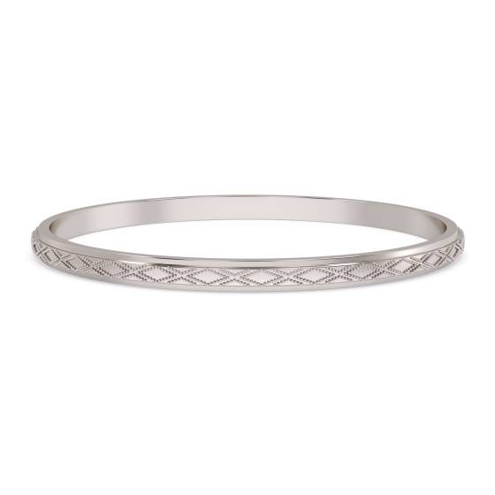 4 mm massives, gemustertes Armband aus Gold