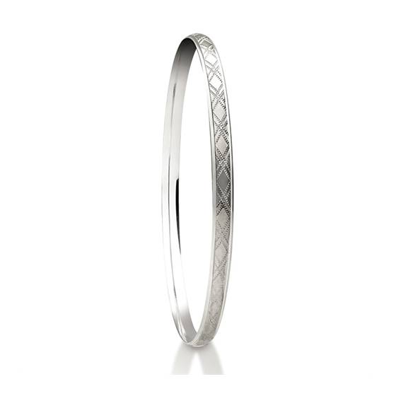 4 mm massives, gemustertes Armband aus Gold