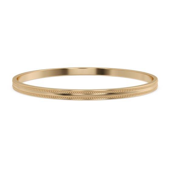 4 mm massives, gemustertes Armband aus Gold