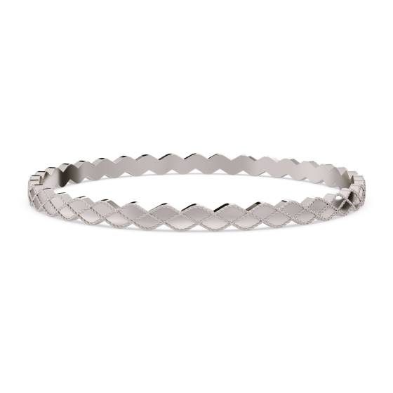 4 mm massives, gemustertes Armband aus Gold