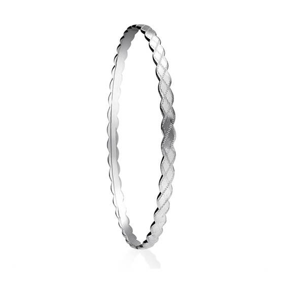 4 mm massives, gemustertes Armband aus Gold