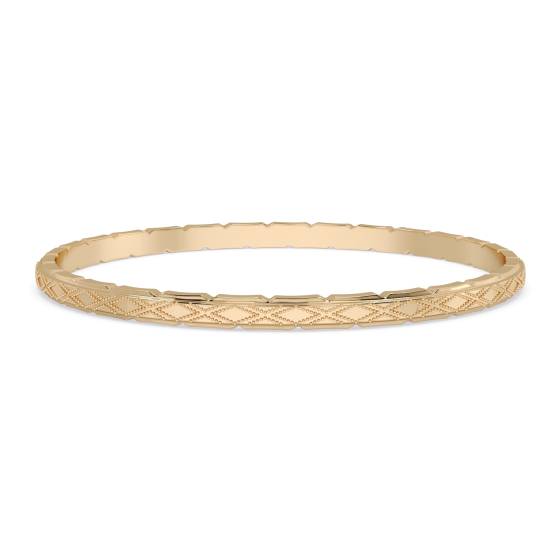 4 mm massives, gemustertes Armband aus Gold
