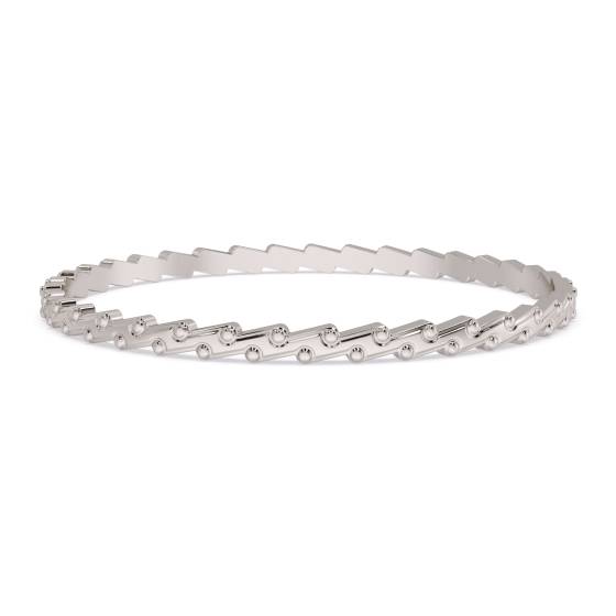 4 mm massives, gemustertes Armband aus Gold