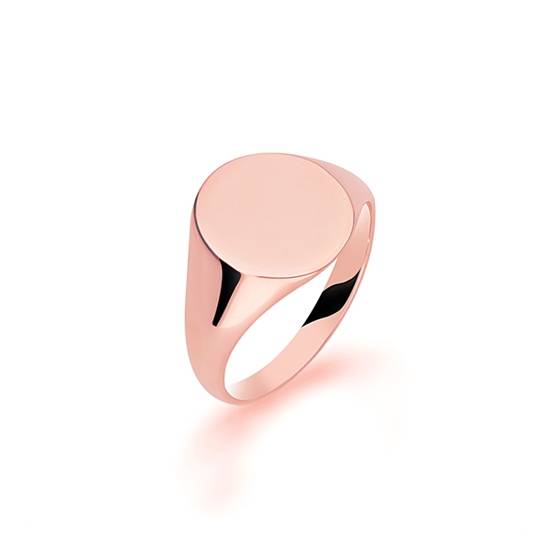 Gents Oval Signet Ring in 9k Rose Gold