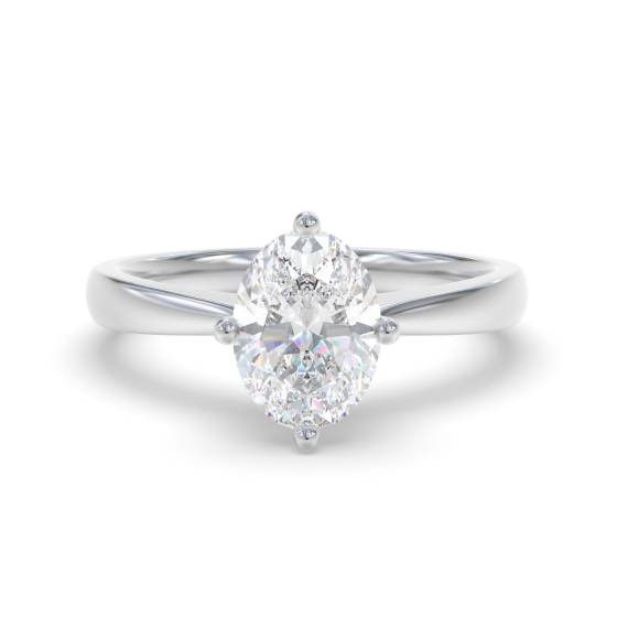 Oval Diamond Solitaire Ring