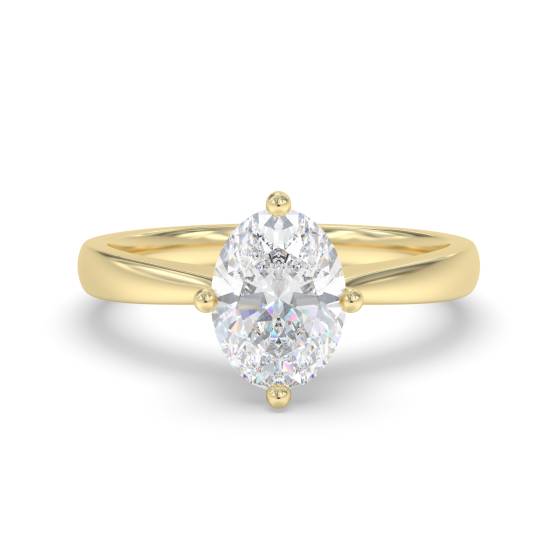 Oval Diamond Solitaire Ring