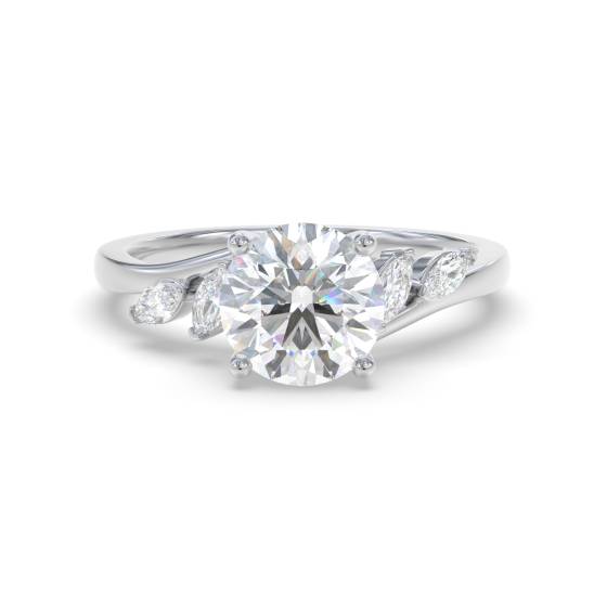 Round and Marquise Diamond 5 stone Ring
