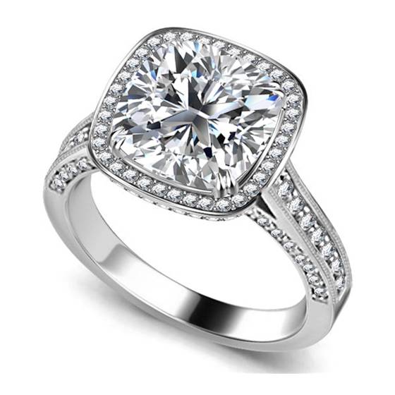 0,90 ct SI2/F Prinzessschliff-Naturdiamant-Schulterring