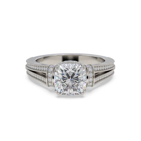 Vintage-Ring mit Schleifenkissen und Diamanten
