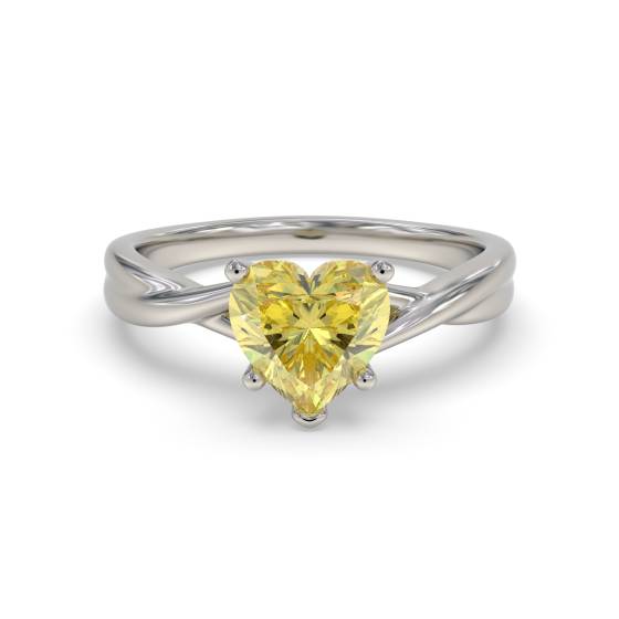Eleganter Verlobungsring mit gelbem Herzdiamanten