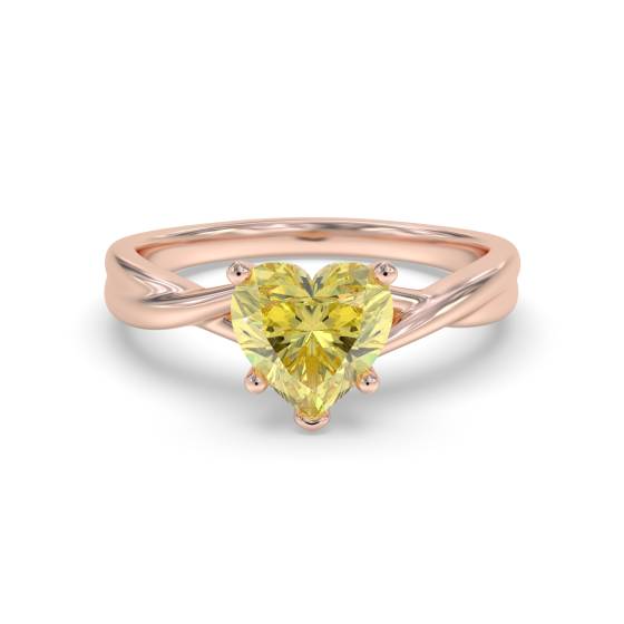 Eleganter Verlobungsring mit gelbem Herzdiamanten