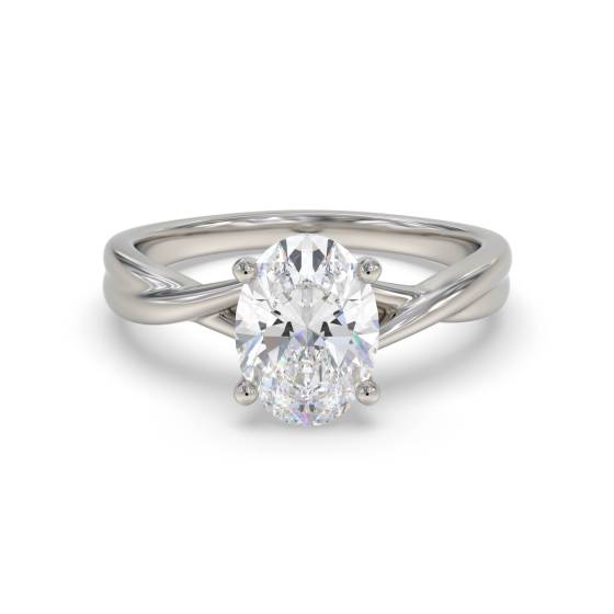 Infinity Twist Ovaler Diamant-Verlobungsring