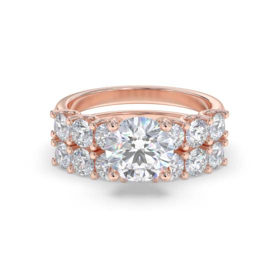 Runder Diamant-Schulterring mit passendem Band