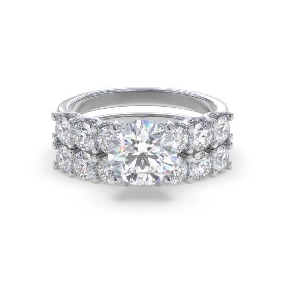 Runder Diamant-Schulterring mit passendem Band