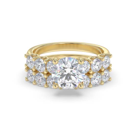Runder Diamant-Schulterring mit passendem Band
