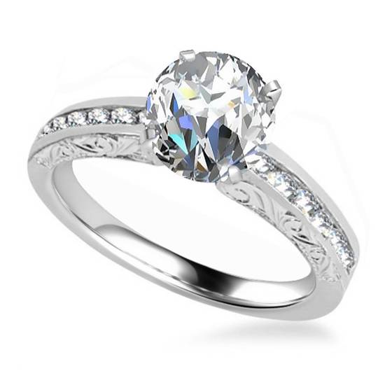 Vintage-Ring mit rundem, natürlichem Diamanten (0,50 ct, VS1/F)