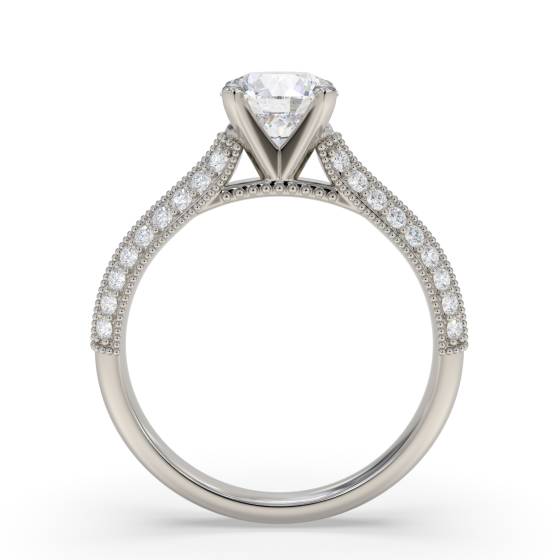 Klassischer Vintage-Ring mit rundem Diamanten