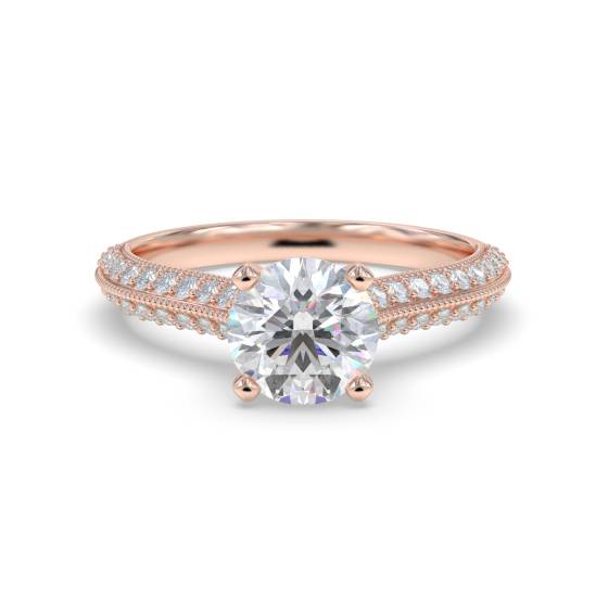 Klassischer Vintage-Ring mit rundem Diamanten
