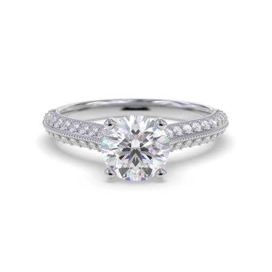 Klassischer Vintage-Ring mit rundem Diamanten