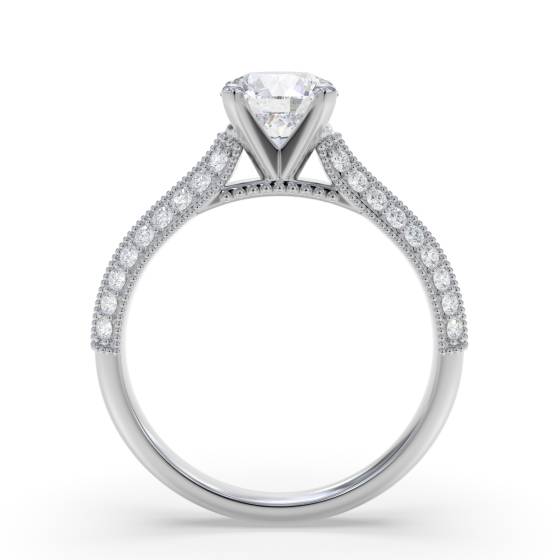 Klassischer Vintage-Ring mit rundem Diamanten