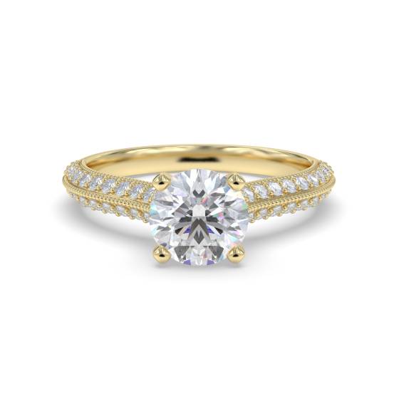 Klassischer Vintage-Ring mit rundem Diamanten