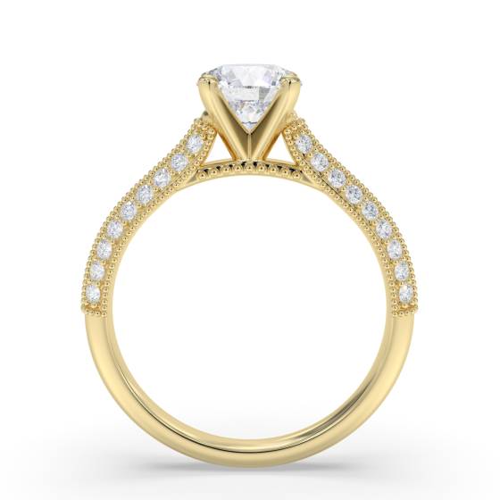 Klassischer Vintage-Ring mit rundem Diamanten