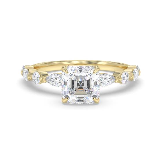 Asscher-Diamant-Schulterring