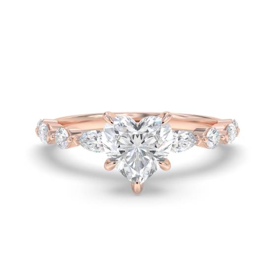 Herzförmiger Diamant-Schulterring