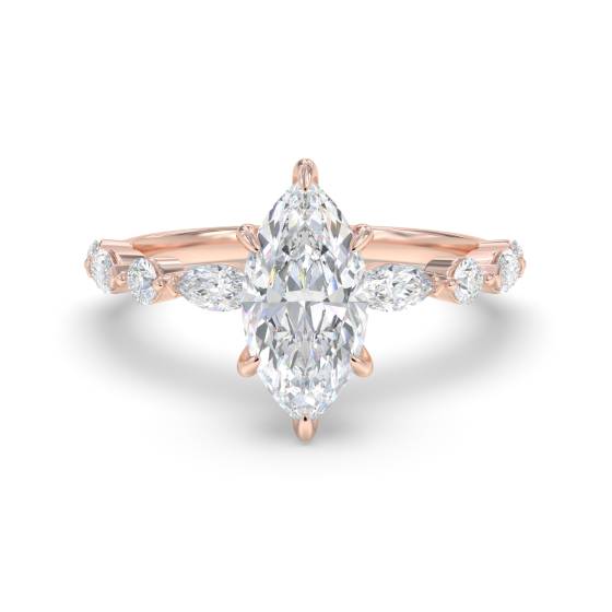 Marquise Diamond Shoulder Set Ring