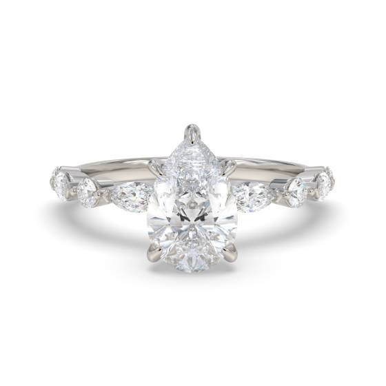 Birnenförmiger Diamant-Schulterring
