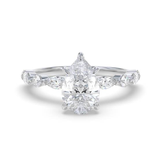 Birnenförmiger Diamant-Schulterring