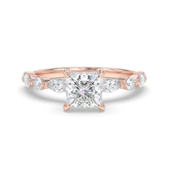 Prinzess-Diamant-Schulterset-Ring