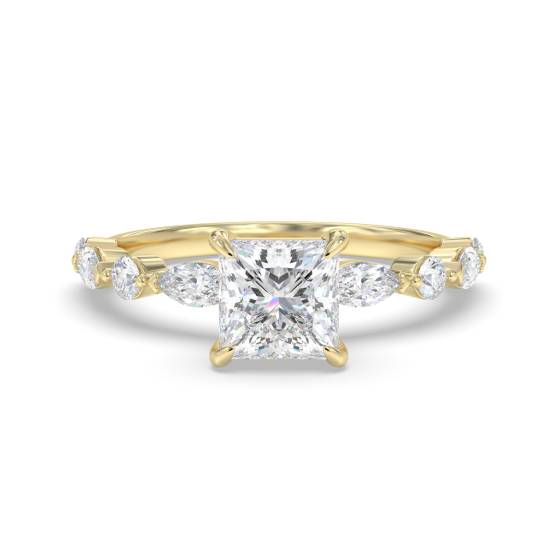 Prinzess-Diamant-Schulterset-Ring