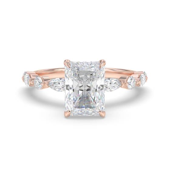 Ring mit strahlendem Diamant-Schulterset