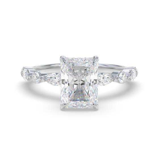 Ring mit strahlendem Diamant-Schulterset