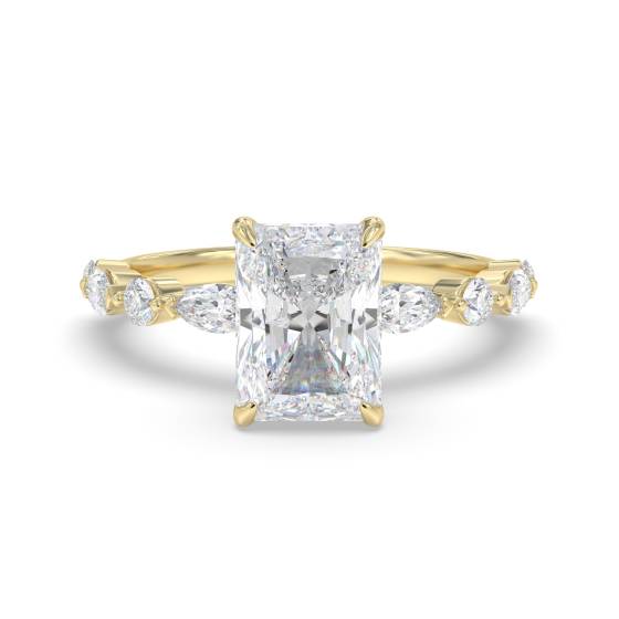 Ring mit strahlendem Diamant-Schulterset
