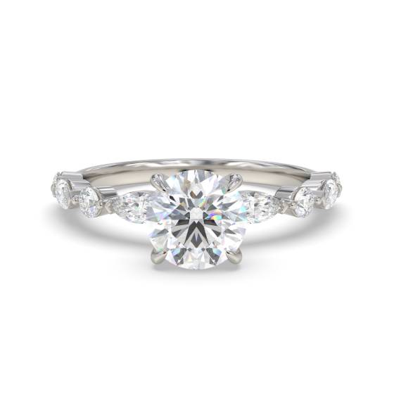 Runder Diamant-Schulter-Set-Ring