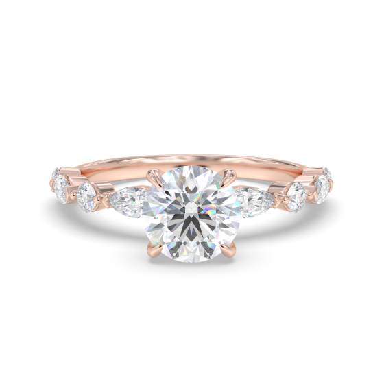 Runder Diamant-Schulter-Set-Ring