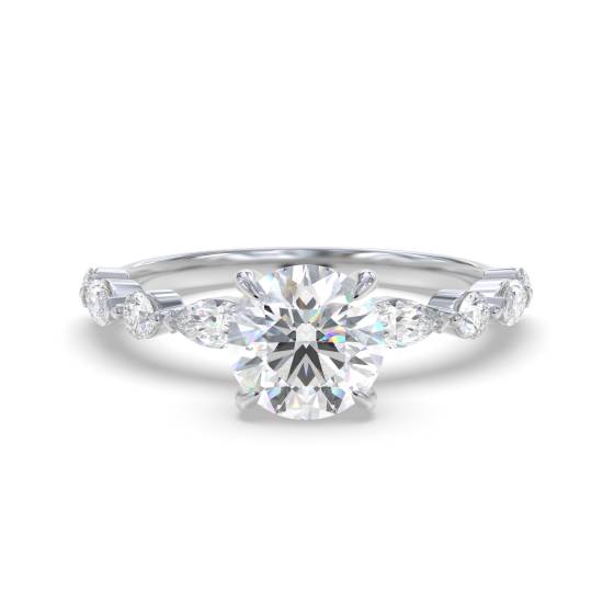 Runder Diamant-Schulter-Set-Ring