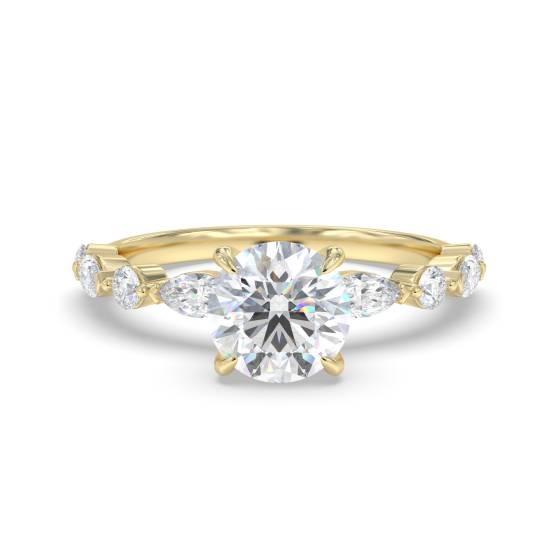 Runder Diamant-Schulter-Set-Ring