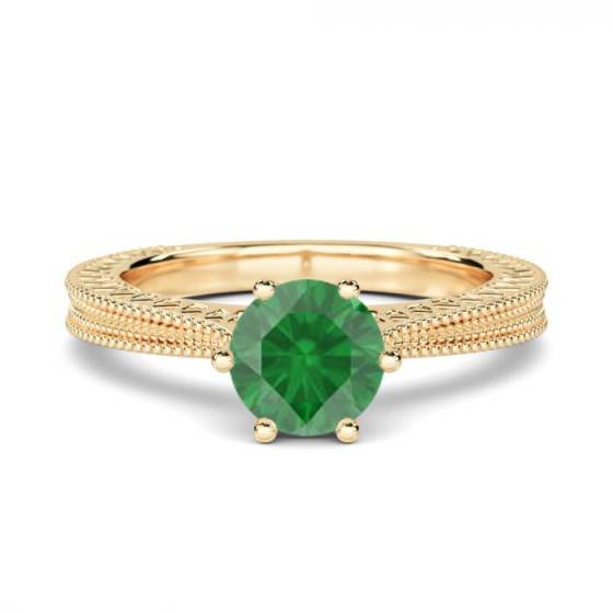 Vintage Smaragd-Diamant-Solitärring