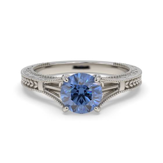 Einzigartiger Ring im Vintage-Filgrinth-Stil mit einem einzelnen blauen Saphir