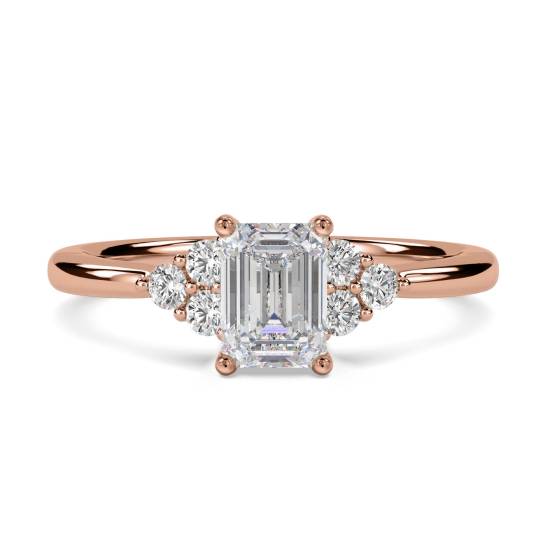 Smaragd-Diamant-Seitenstein-Cluster-Ring