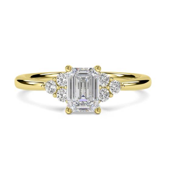 Smaragd-Diamant-Seitenstein-Cluster-Ring
