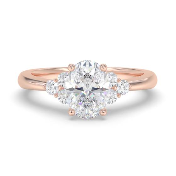 Ovaler Diamant-Seitenstein-Cluster-Ring